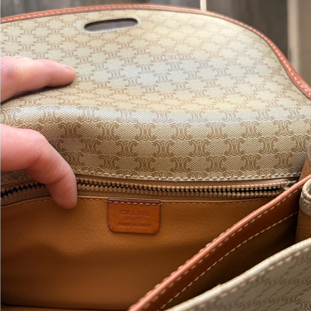 Celine Tan and Brown Crossbody Bag - Picture 2 of 13
